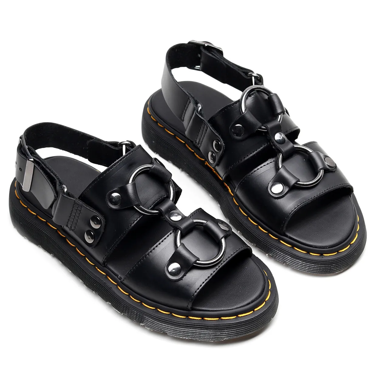 

Sandals female Xabier personality leather ring Martin sandals female Roman student hundreds of ins wind