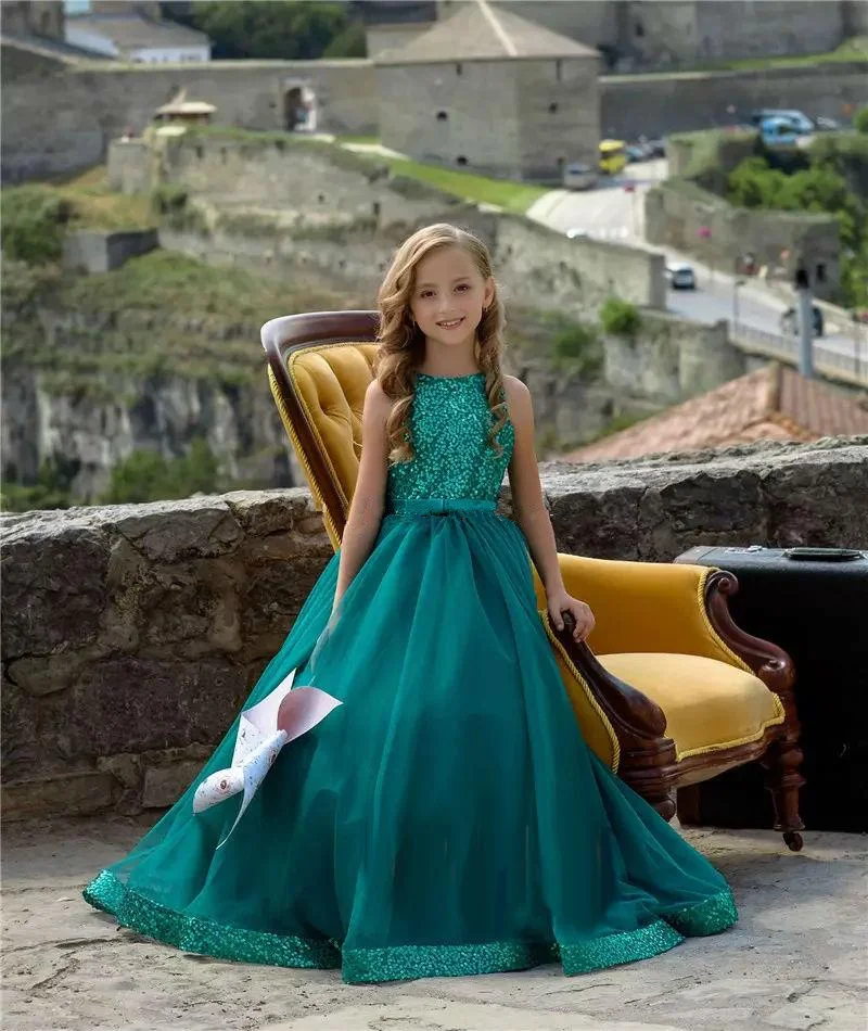 Официальное Платье для девочки Hunter Flower блестящее платье принцессы без рукавов с