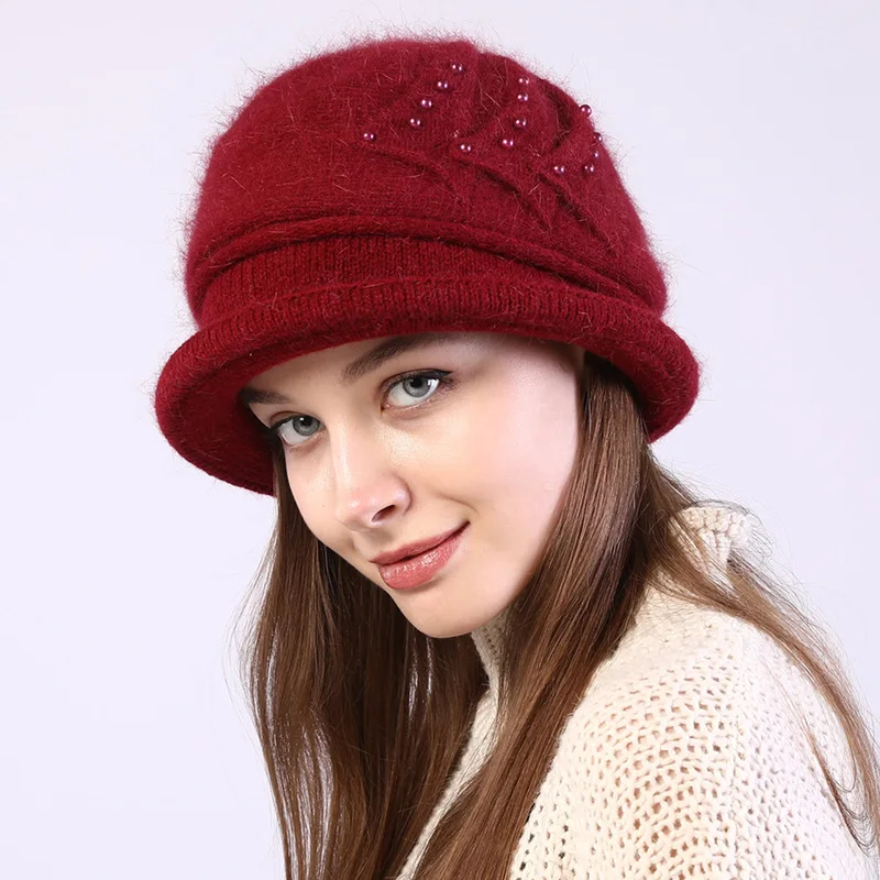 Модные вязаные шапки Женские Толстые теплая шапка бини для женщин вязаная зимняя