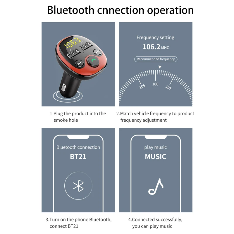 Автомобильное зарядное устройство YIBEIKA для iPhone мобильного телефона Handsfree fm