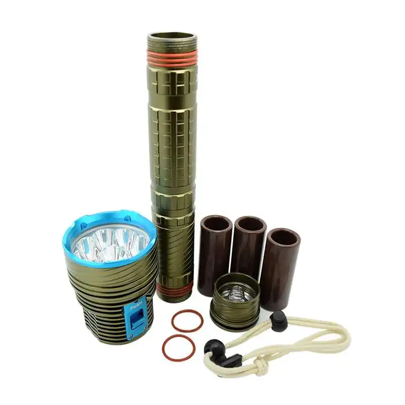 Verkauf 9x XM-L2 Tauchen Taschenlampe 20000Lumen LED Tauchen Taschenlampe Leistungsstarke Scuba Diver Unterwasser 150 M-Licht + 18650 Batterie + Ladegerät