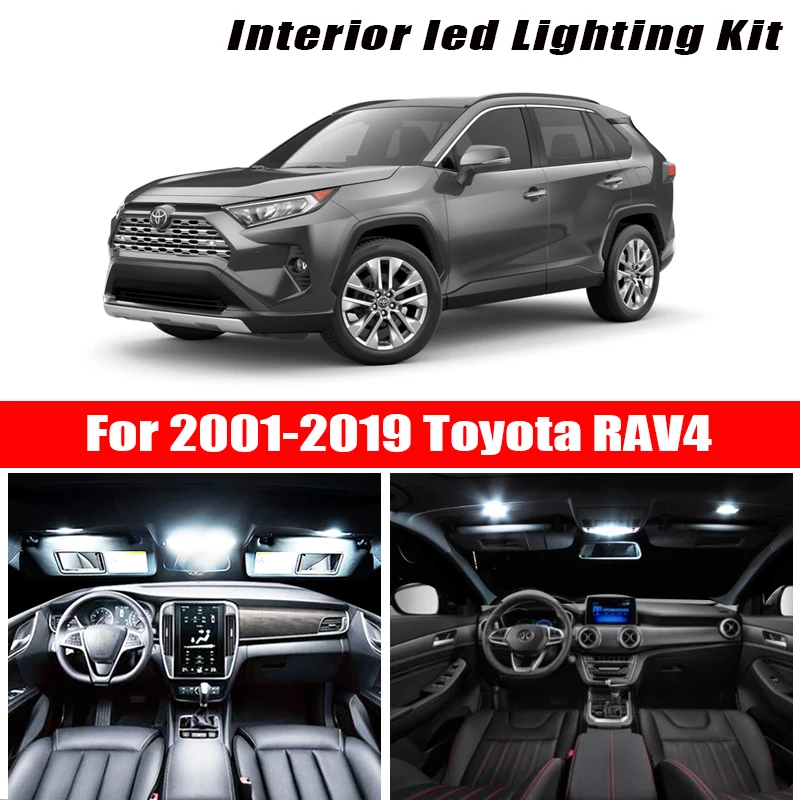Для 2001 2019 Toyota RAV4 белые автомобильные аксессуары Canbus без ошибок светодиодный