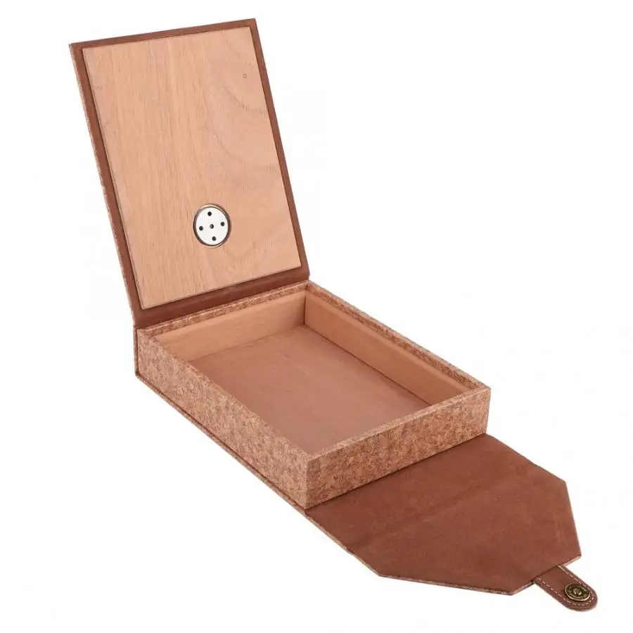 Mini Portable Leather Humidor Cigar Box Cedar Wood Cigarette Container Storage Case for Home Travel | Дом и сад