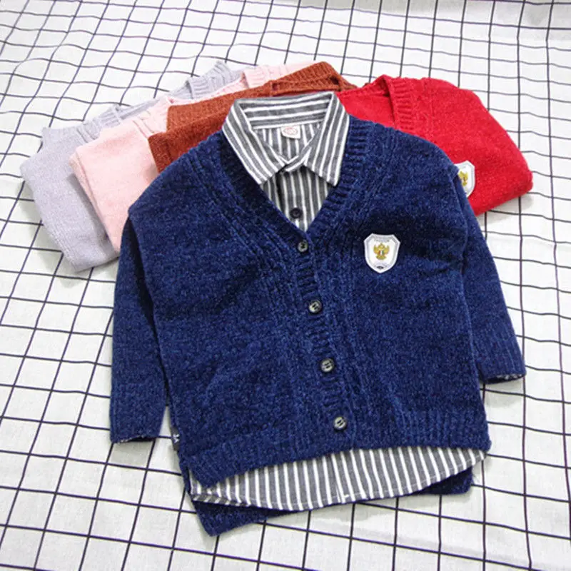 Весна-Осень 2020 вязаный кардиган свитер одежда для маленьких детей Свитера