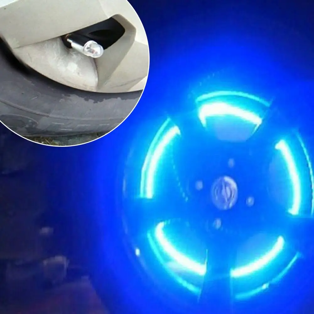 

4 шт. авто колесо клапан светильник светодиодный подсветка для велосипедного колеса светильник s Водонепроницаемый колеса колпачки мигающи...