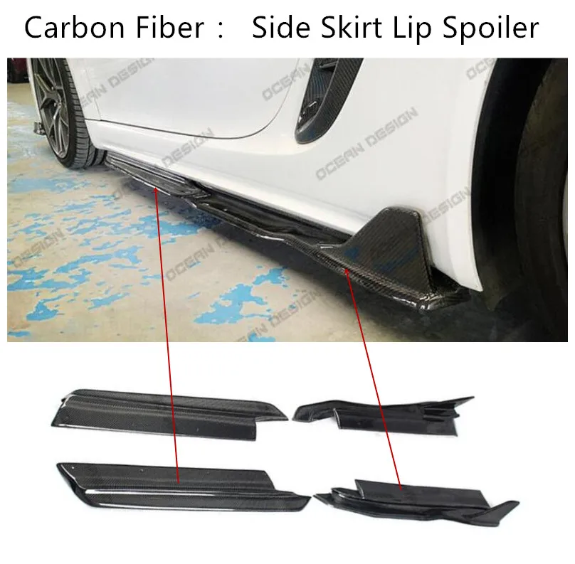 Front Rear Side Skirt Lip Spoilers For Porsche 718 Cayman Boxster S 2016 17 2018 2019 2020 Bumper Diffuser Carbon Fiber Spoiler |
