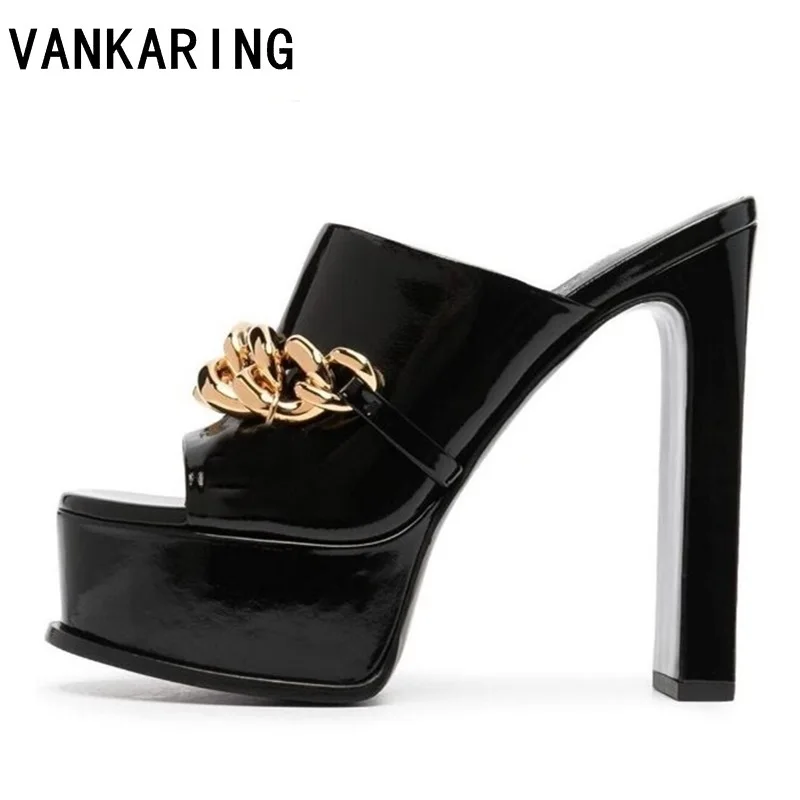 

brand shoes woman summer shoes platform thick high heel chains sandals women shoes platform party sandals high heels slingback