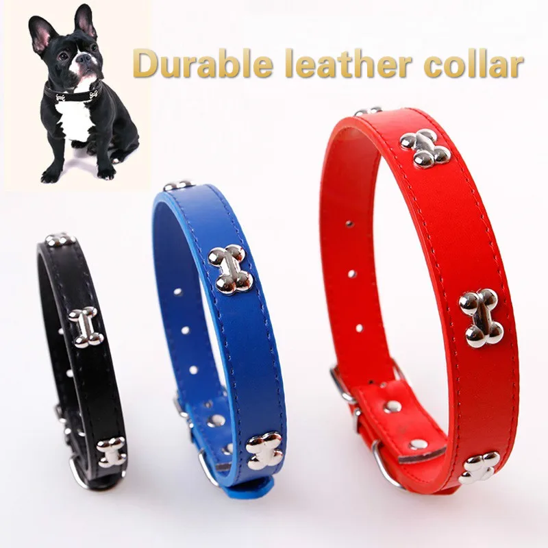 DCM Регулируемый ошейник для шеи кожа прочная кость ожерелье аксессуары домашних