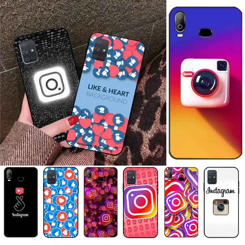 HPCHCJHM Instagram черный мягкий чехол для телефона Capa Samsung A10 A20 A30 A40 A50 A70 A80 A71 A51 A6 A8 2018 |
