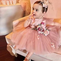 yipeisha baby girl party dresses short sleeves tulle flowers ball gown toddler flower girl dress first communion gown