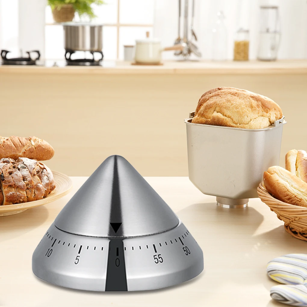 

Кухонный таймер из нержавеющей стали, кухонный таймер обратного отсчета, Ручной таймер обратного отсчета для приготовления пищи, 60 минут, б...