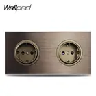Wallpad L6 Двойные розетки ЕС 172*86 мм электрическая розетка коричневая матовая алюминиевая панель