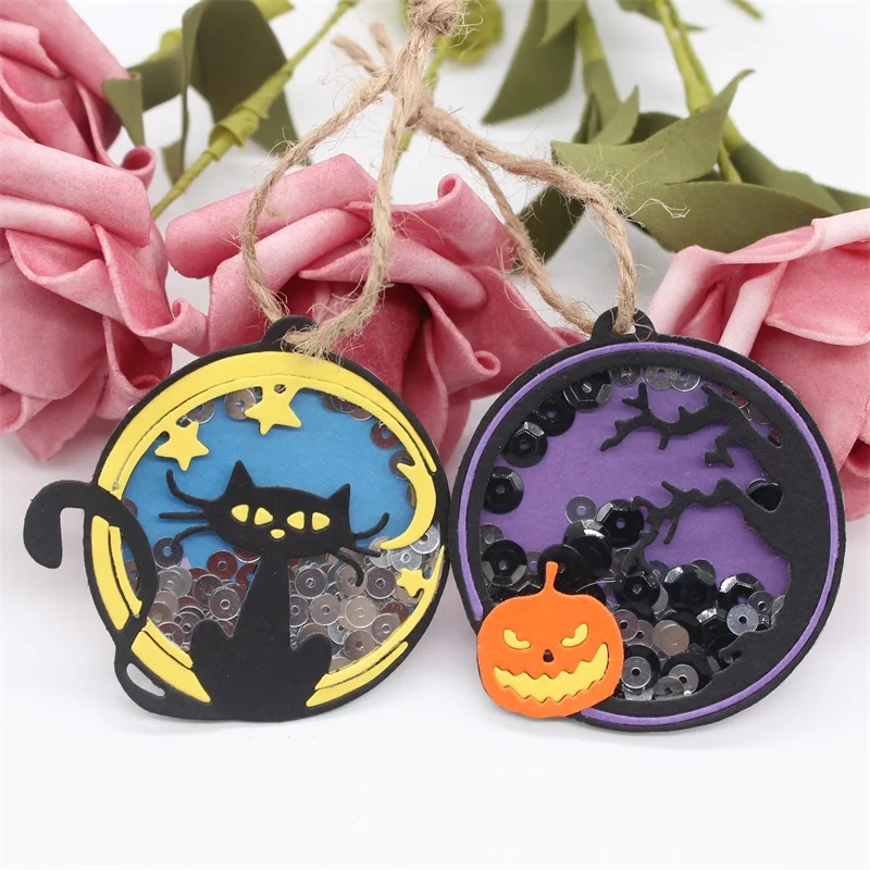 Хэллоуин этикетка металлические трафареты для пресс-формы DIY скрапбукинга/фото