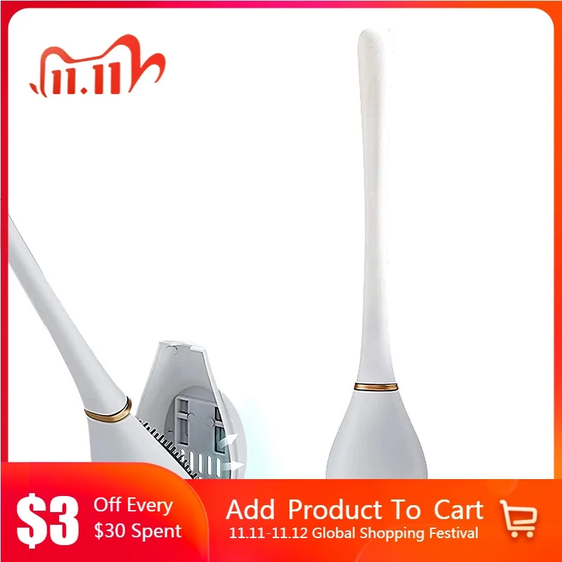 

Silicone Toilet Brush Wall-mounted Automatic Cleaning Tool Wc Gap Brush Hanging Flexible Bristles Brush Bathroom Accessories
