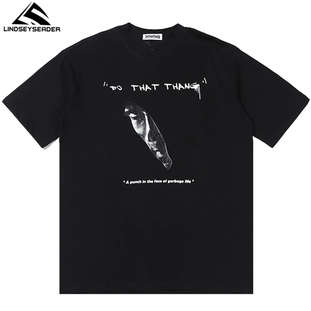 

LINDSEY SEADER Men's T-shirt Hip Hop Oversized Print 2021 Casual Harajuku Streetwear Summer Short Sleeve cotton Tops Tee Tshirt