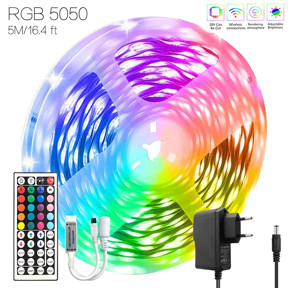 

Светодиодные лампы для подсветки телевизора, 5050 фута (5 м), 12 В, RGB