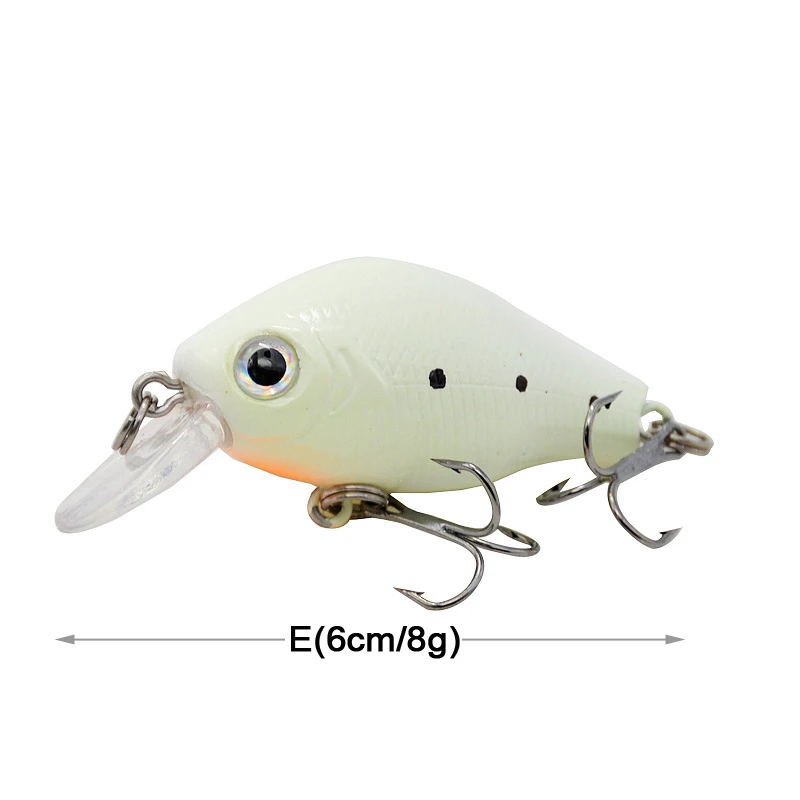 1pc x Luminous Minnow Hard Bait Artificial Bass Lures With Treble Hooks Crankbaits Pike Carp Pesca Fishing Tackle | Спорт и