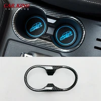 abs chromecarbon fibre auto interior styling accessories car front water cup frame cover trim for mg zs 2017 2018 2019 2020