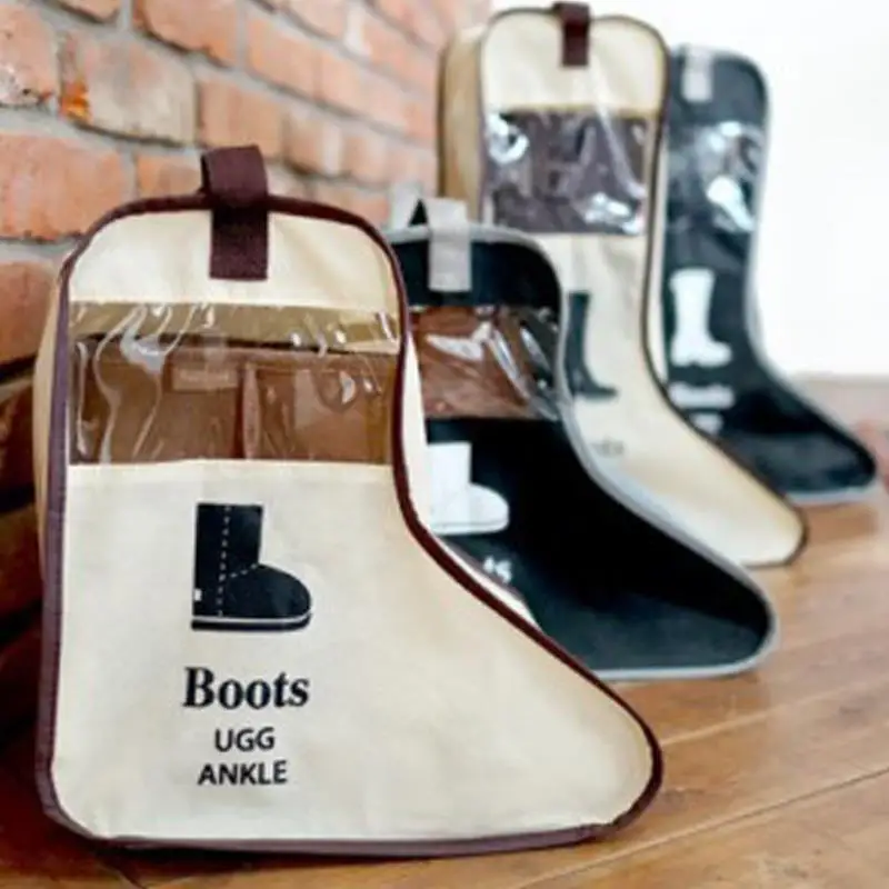 

2 Size Travel Shoe Pocket Practical Portable Boot Storage Bag Boot Cover Zipper Dustproof Korea Style Pouch Visible Window