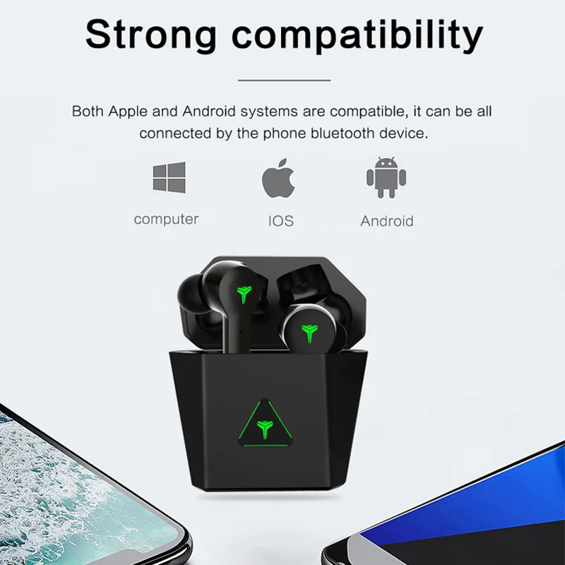 

Wireless Bluetooth-compatible Headset Waterproof Gaming Headset Fashion Comfort Automatic Intelligent Touch Coupling TWS Headset