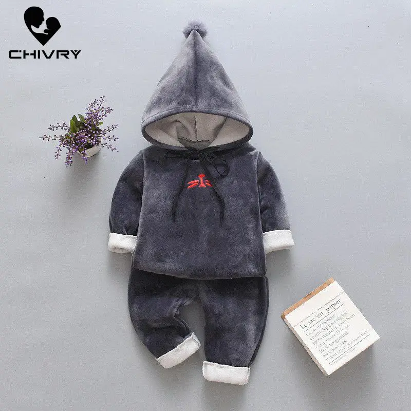 Осенне-зимний комплект одежды для маленьких мальчиков и девочек кофта с