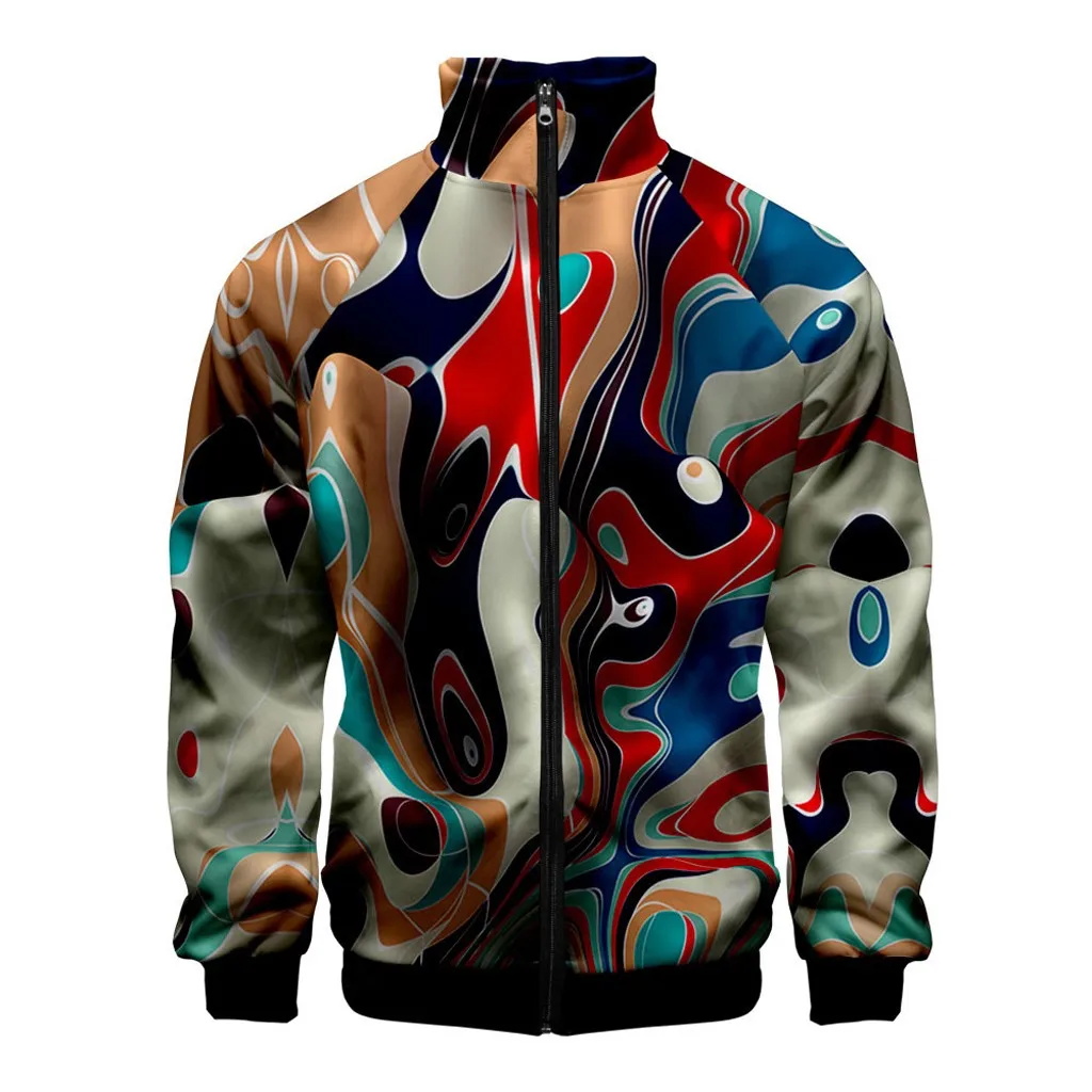 SAGACE новинка мужская повседневная куртка с рукавами реглан 3D Граффити vortex