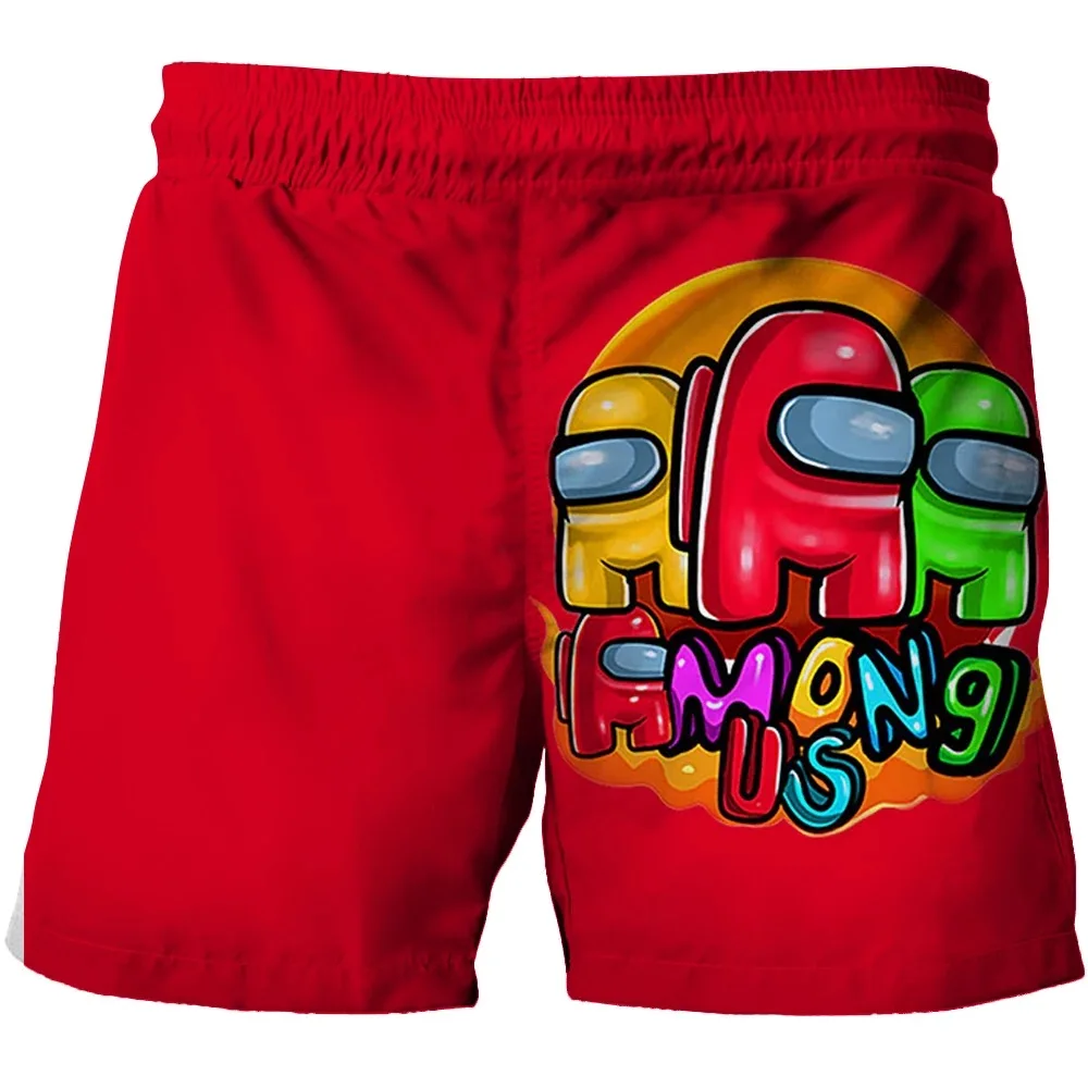 

3D Cartoon Game Among We Kids Summer Swim Shorts Boys And Girls Swim Trunks Cartoon Fashion Print Beach Shorts 4-14 Y Teen pants