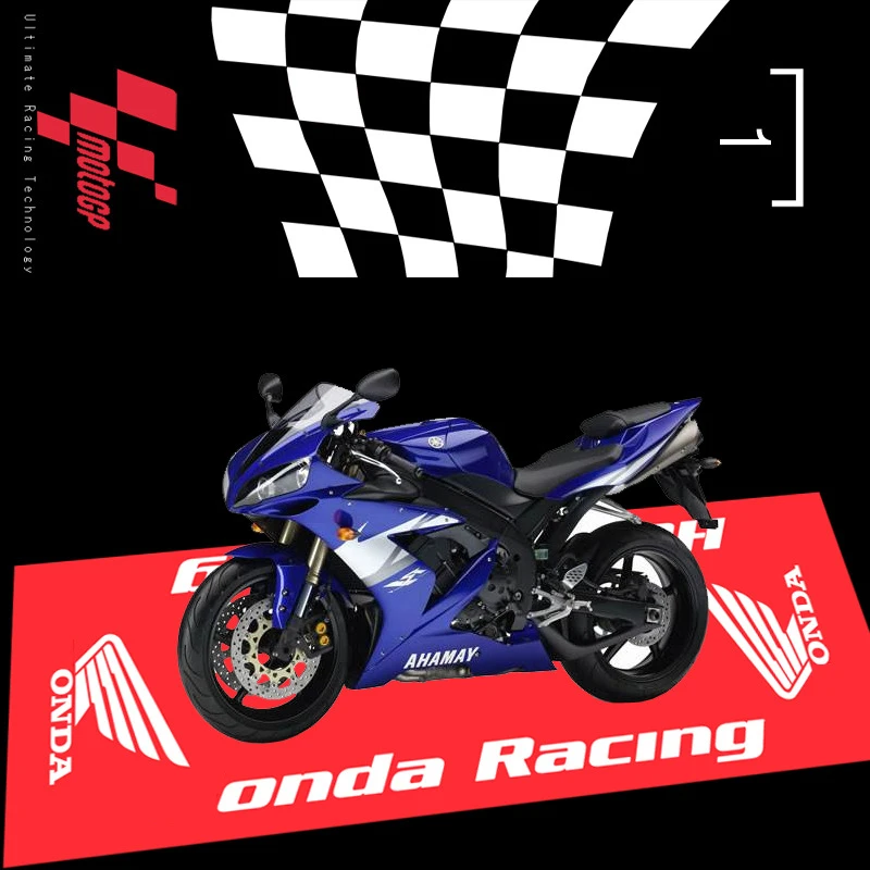 Alfombra antideslizante de poli&eacute;ster para motocicleta, alfombrilla de exhibici&oacute;n para Moto de carreras, para Honda, Kawasaki, Yamaha, BMW, KTM-0