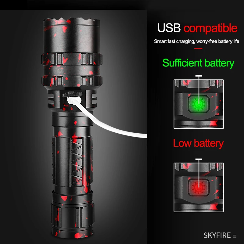 XHP70.2 Мощный светодиодный вспышка светильник фонарь тактический 5 Режим