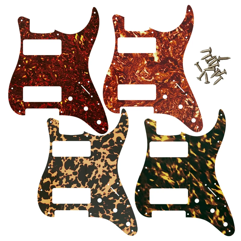

Pleroo Great Quality Guitar Parts 2 P90 Strat Guitar PICKGUARD For US 11 Screw Holes Strat 2 P90 Humbuckers Flame Pattern
