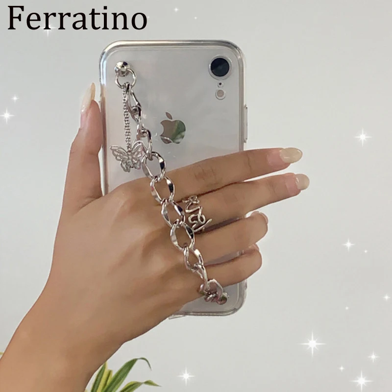 

Korea Butterfly Chain Bracelet Transparent Phone Case For iPhone 12 13 Pro Max MiNi 11 Pro Max X XR XS MAX 8 7 Plus Soft Cover