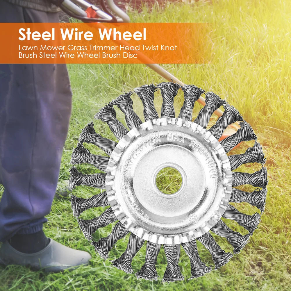 

Rotary Joint Wire Wheel Twist Knot Steel Universal Grass Weeding Tool Brush Disc Easily Carrying Part Eco-friendly Tool