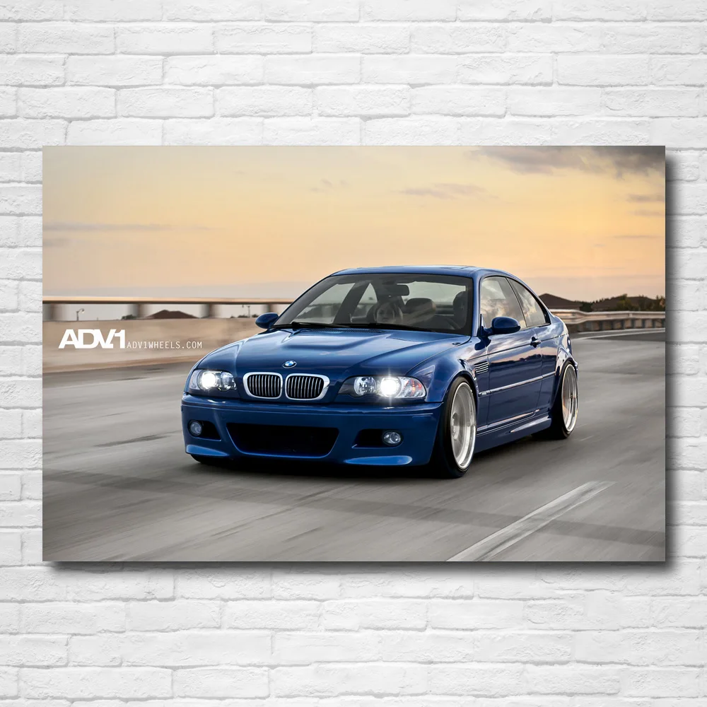 Постеры Supercar синий автомобиль B M W M3 E46 Классическая Дрифт машина Настенная