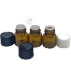 50 шт. 16*21 мм 1 мл маленькая стеклянная бутылка с черно-белым вытяжным отверстием, винтовая крышка, мини пустые ампулы для желаний