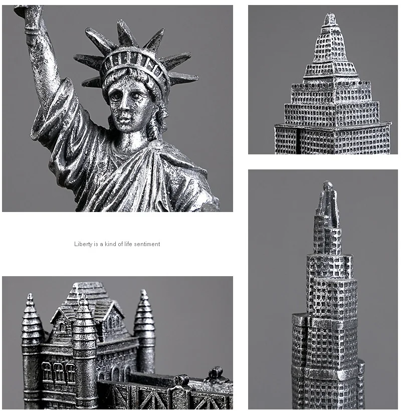 Скульптура в виде здания Liberty, башня Парижа, миниатюрная модель, украшение дома, искусство, украшения, подарки из смолы