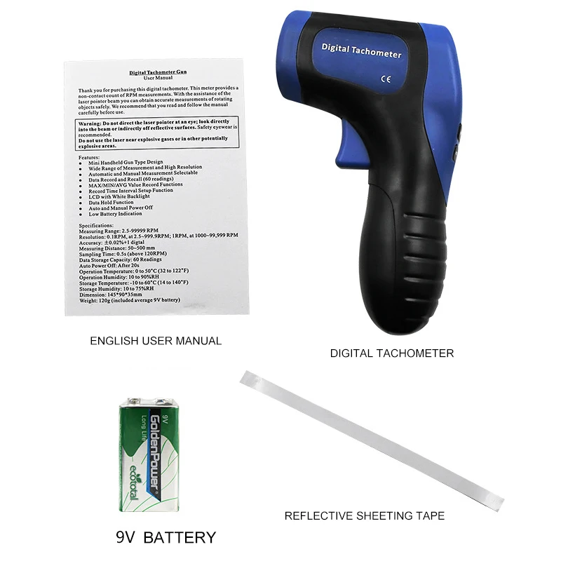 ЖК дисплей цифровой лазерный тахометр портативный Бесконтактный тач диапазон 2 5
