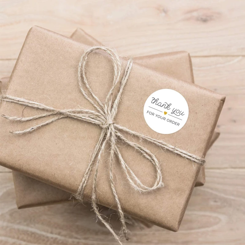 500pcs Round Thank You for Your Order Stickers 1inch Labels from The Heart Business Shopping gift stationery | Канцтовары для офиса