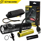 Светодиодный фонарик NITECORE E4K, 4400 люмен, 4 светодиода xCREE XP-L2 V6, компактный фонарик EDC t + аккумулятор 5000 мА  ч, 21700, для кемпинга, рыбалки