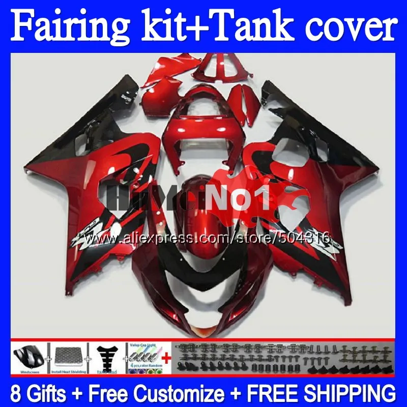 

+Tank For SUZUKI GSXR600 GSXR 600 750 GSX R750 K4 GSXR-750 64MC.57 600CC GSX-R600 GSXR750 04 05 2004 2005 Fairings Dark red