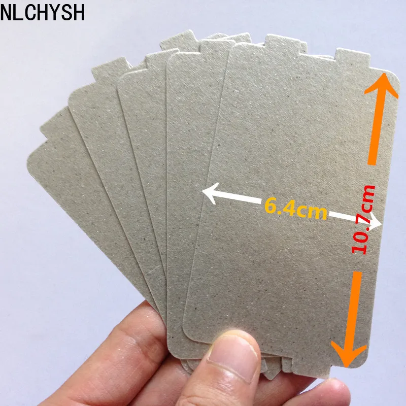 

5pcs Thicker Spare parts for microwave ovens mica microwave 10.7*6.4cm mica sheets for Midea magnetron cap microwave oven plates