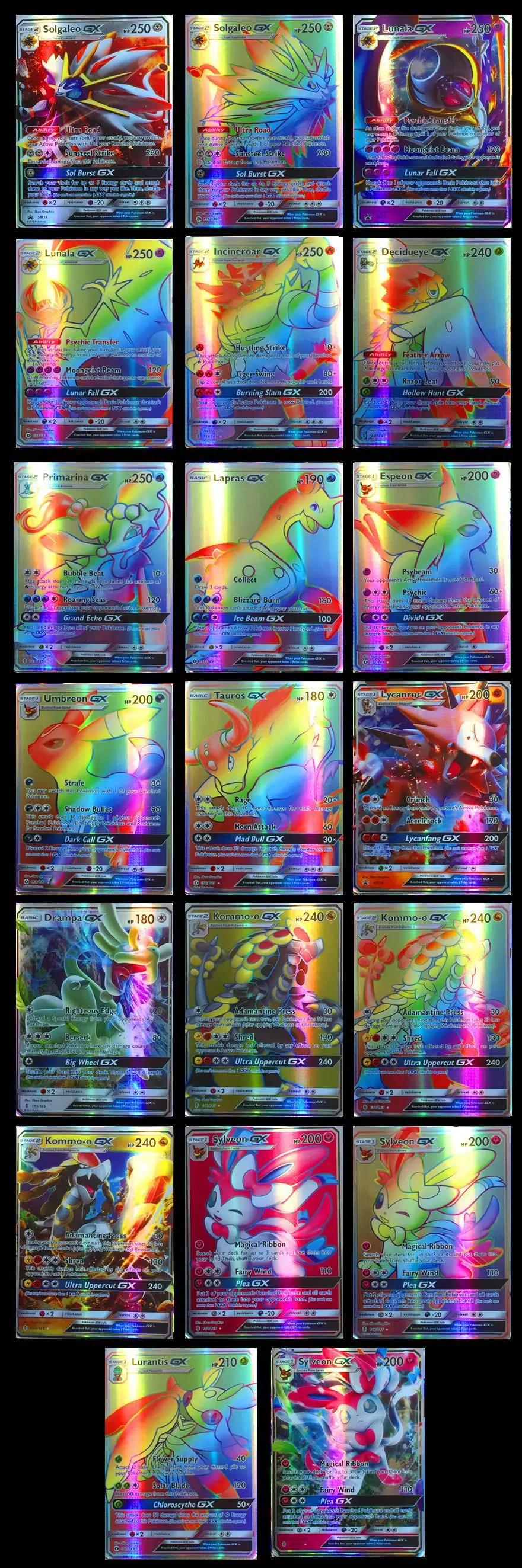 Игрушки Pokemons 120 шт 115GX 5 мега не повторять Сияющие карты игра битва Carte торговля детская карта покемона игрушка