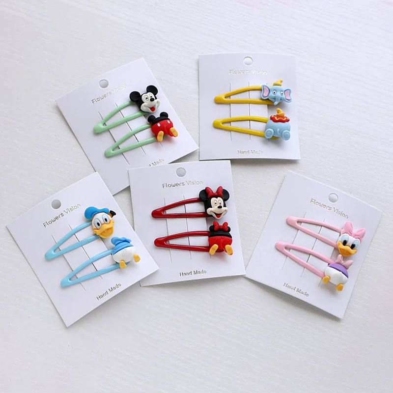 2 шт. диснеевских мультфильмов детские заколки для волос Холодное сердце Микки
