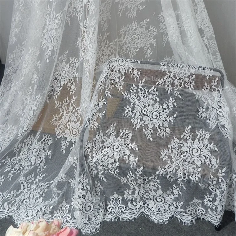 

Wide 1.5meter Length 3meters Soft Thin Lace Fabric Eyelash Lace Fabric DIY Gown Sling Dress Sewing Material V2315