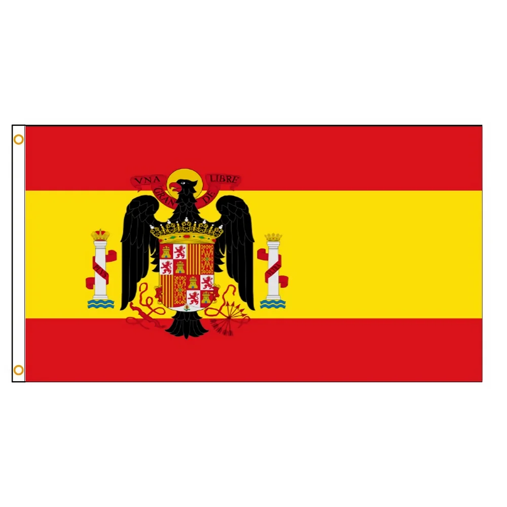 

ZXZ флаг Испании (1945-1977) 90x150 см, полиэфирная ткань, подвесной флаг, баннер, наружный баннер с двумя латунными Люверсами