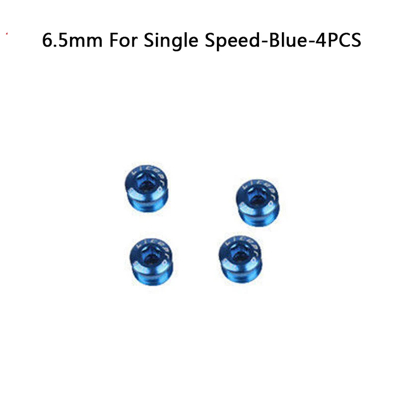 6.5mmSpd-Blue-4PCS Litepro MTB велосипедная цепь болты двойной/трехскоростной диск односкоростной винты Золотой/Серебряный/фиолетовый/синий/красный/черный/зеленый - Цвет: 6.5mmSpd-Blue-4PCS