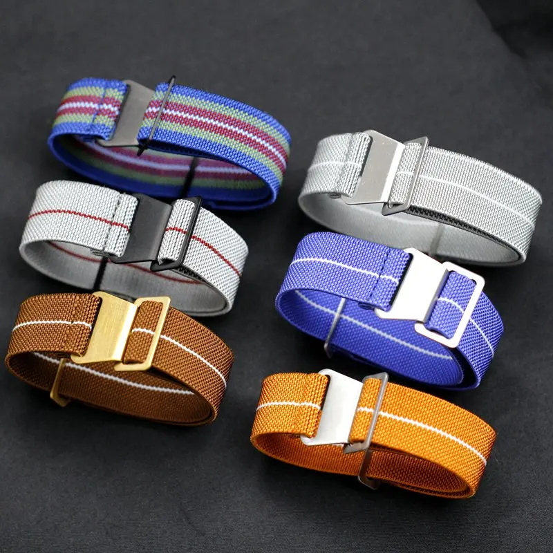 Часы наручные мужские с нейлоновым ремешком цветные эластичные в стиле ретро