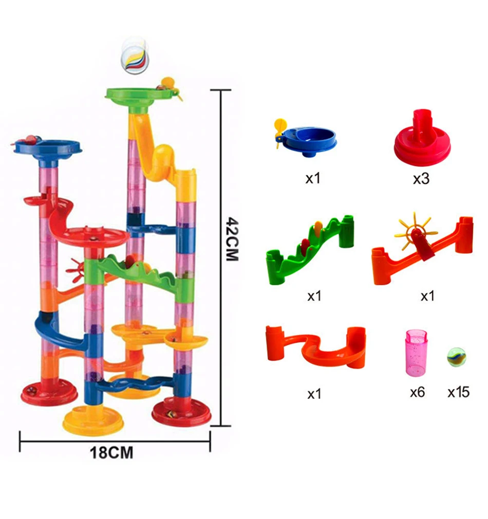 

29/80/105pcs Marble Run Building Blocks Funnel Slide Bricks Toys For Children Kids labyrint Rolling Ball Toys Educational Toys
