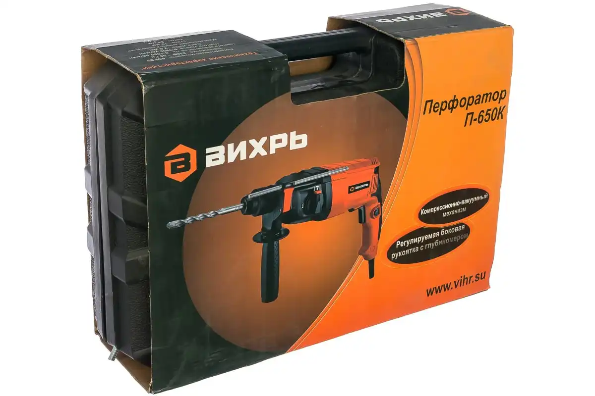 Вихрел роторного молотка P-650K SDS-PLUS 650 Вт 2,6 J 1000 об / мин 3900 об / мин 2,3 кг корпуса 650 Вт Перфораторы Ремонт строительство ремонт дома и садовые инструменты Электрические инструменты Техника электроники; PErFoRATOR -wiхrh; Петратор; ... ...