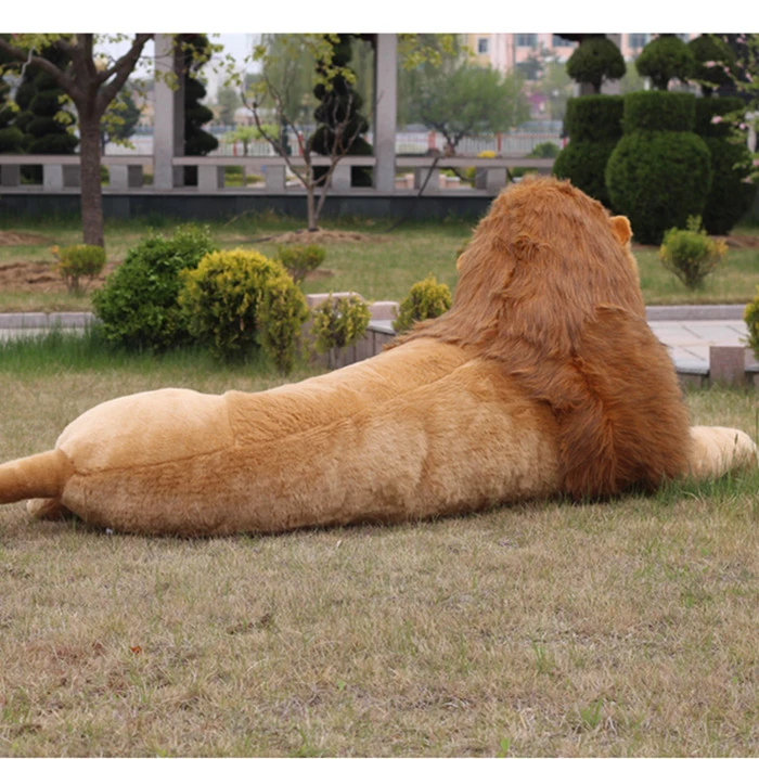 [Funny] Simulation 220cm Large Domineering Animal Amazing Realistic Lion Plush Toy Collection Photography props Home decoration |