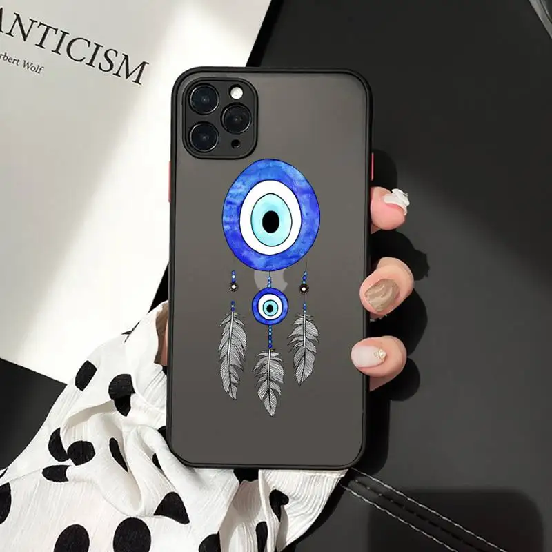 

Blue Evil Eye aesthetics Phone Cases matte transparent For iphone 7 8 11 12 plus mini x xs xr pro max cover